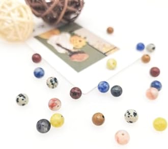 1120pcs Natural Stone Beads Polished Beading 6mm Loose Beads Gemstone Crystal Energy Stone Healing Power for DIY Jewelry Making (6mm 28 Materials A)