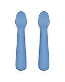 Lalo Little Spoon Set - 2 Piece Baby Spoons Set for Infants & Babies - Made From Food Grade Silicone Dishwasher Safe - Baby Feeding Essentials for Early Stage Mealtime - Blueberry