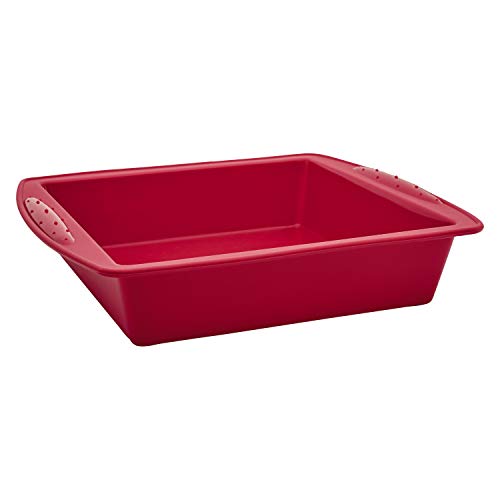 Assadeira de Silicone Quadrada Vermelha,SIL3154-VM, Euro Home