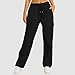 Cargo Sweatpants for Women - y2k Elastic High Waisted Baggy Sweat Pant, Athletic Workout Joggers, Fleece Fall Fashion Black y2k Pants S