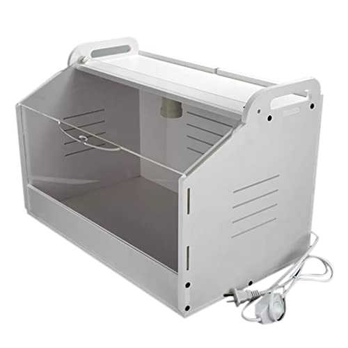 Incubadora de aves de corral con termómetro, lámpara de pollito, hoja industrial, 48 x 30 x 30 cm, iluminación y accesorios