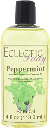 Peppermint Bath Oil, Scented Body Oil, Relaxing Bathing Oil, 4