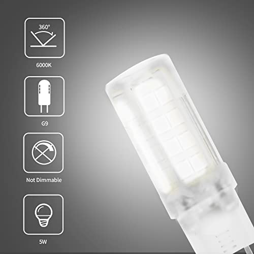 ZEIYEI G9 LED Bulbs, Cool White 6000K, 5W (40-50W Halogen Equivalent), 450LM, Non-Dimmable Flicker-Free - Image 4