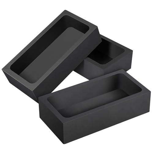 Cabilock Creusets en Graphite Noir Moule à Solide et Facile à Installer Lot de 3 pour Fusion de Métaux pour Fusion de Bijoux et Stockage D'huile
