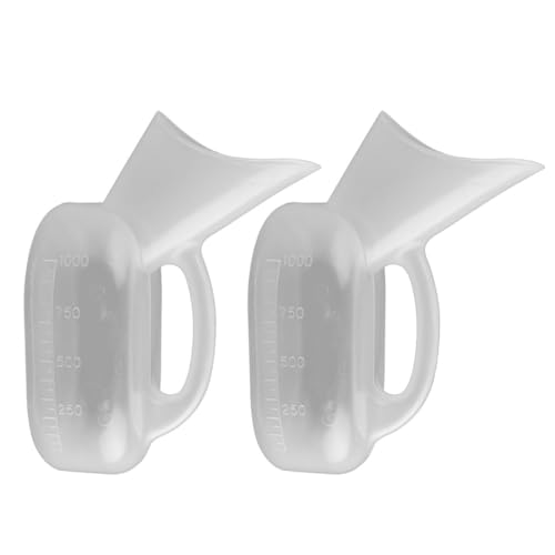 1000ml Urinal Bottle Portable Graduated 2pcs Thickened Plastic Female