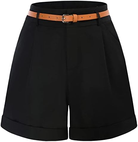 Belle Poque Women Bermuda Shorts Elastic Waist Wide Leg Shorts wi...