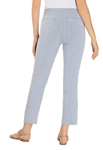 Hilary Radley Ladies' Seersucker Pull-On Ankle Pant (Off White/Blue, XX-Large)3