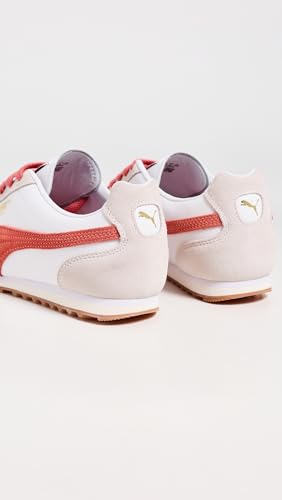 PUMA PUMA Women's Arizona Retro Sneakers, PUMA White/Red Glamour/Gum, 8 Medium US