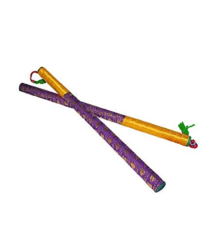 Tuski Rajwadi Pairs dandiya Sticks for Dance- Multicolor, 2 Sticks