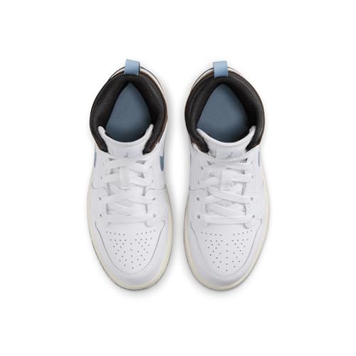 NIKE Preschool Jordan 1 Mid SE White/Blue Grey-Black-Sail (FQ8220 142) PS - Size 3y3