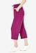 Woman Within Plus Size Sport-Knit Pull-On Capri Pants - M, Raspberry
