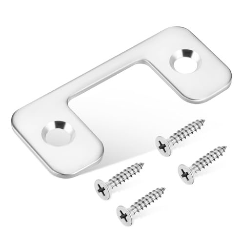Yardenfun Exterior Door Strike Plate Metal Door Plate Guard with Screws Easy Mounting Door Frame Repair Tool for Front Door Reinforcement