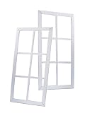 Spetebo 2er Set Deko Fensterrahmen aus Holz 60cm - shabby weiß - Holzrahmen zum Hängen und Gestalten - Bilder Wand Fenster Rahmen vintage Landhaus