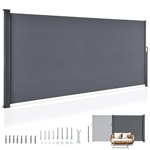 Store Latéral Extensible 160x500 cm Juskys – Brise-Vue Opaque Anti-Vent