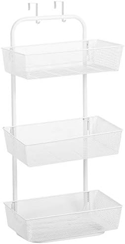 NEX Over the Door Organizer, 3 Tier Pantry Door Organizer, Hanging Baskets for Organizing, Pantry Storage Wire Baskets for Hanging Cans, Spice, Fruit, Body Wash, for Kitchen, Bathroom, Closet