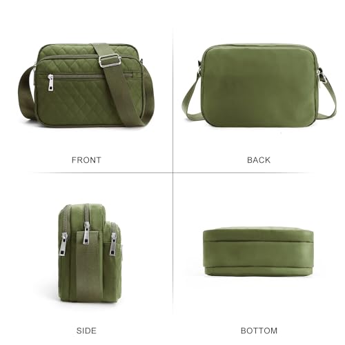 Image of Nylon Crossbody Bags for Women Trendy Quilted Cross Body Purse Medium Crossbody Purses Fashion Ladies Messenger Shoulder Bag