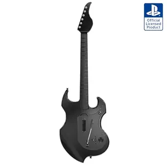 PDP RIFFMASTER Wireless Guitar Controller for PlayStation 5 and PlayStation 4, PS5/PS4, Rock Band 4, Fortnite Festival, Audio Jack, Rechargeable Battery, Officially Licensed by Sony - Black
