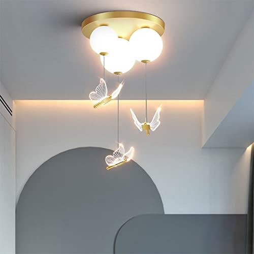 MGJXTWG LED Creative Children's Room Balloon Bedroom Ceiling Light Net Red Boy Butterfly Ceiling Hanging Lamp Romantic Girl Pink Princess Bedroom Living Room Chandelier