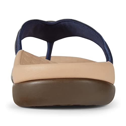 Vionic Tide Aloe Women's Orthotic Sandals Navy Leather - 8 Medium #TOP4