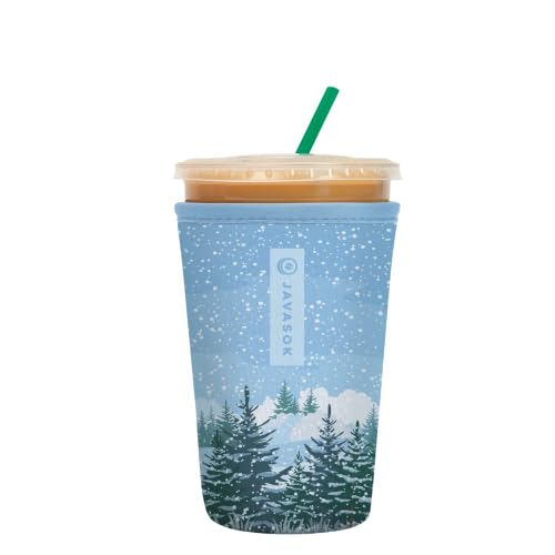 Sok It JavaSok Iced Coffee & Cold Soda Insulated Neoprene Cup Sleeve (Winter Wonderland, Medium: 22-28oz)