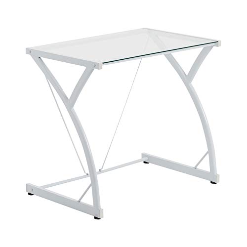Harbour Housewares escritorio de vidrio para PC o portátil - Blanco