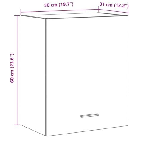 Miniatura 3 de Vidaxl Mueble Colgante Con Estante Riga Roble Negro 50 X 31 X 60 Cm, Amplio Espacio, Muebles De Cocina Modernos, Utilidad Duradera, Diseño Rectangular, Soluciones Inteligentes Para Organización
