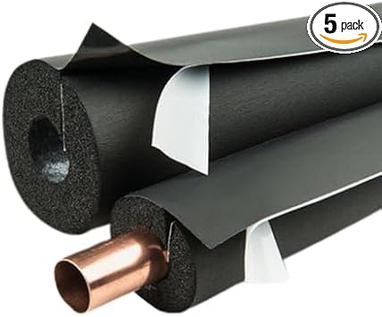 AP Armaflex Black Pipe Insulation, Self-Seal Lap Seal 1" Wall Thickness - Select Your Pipe Size - Professional Grade Foam Tubing for Condensation Control, Energy Savings & Pipe Protection