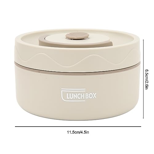 Zerone 304 Stainless Steel Thermal Cooking Pot, Good Sealing, Lightweight And Portable for Work, School, Outings (Insulated, Creamy White)