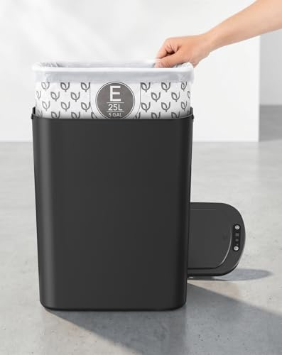Image of Cesun Code E Drawstring Trash Bags 90 Count, Pre Cut 5 Gallon / 25 Liter Small Trash Can Liners, White