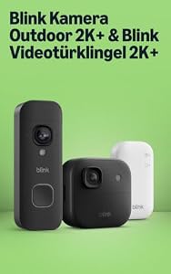 💎 79% MEGA DEAL! Blink Outdoor 2K+ Kamera mit Blink Videotürklingel 2K+ (neueste Generation), Schwarz, inkl. Sync Module Core