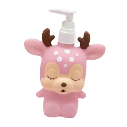 perfk Bottiglia secondaria per bagnoschiuma per Bambini, Dispenser di Sapone per Le Mani per Bambini, Dispenser di Sapone Divertente, Bottiglia di Shampoo, Rosa
