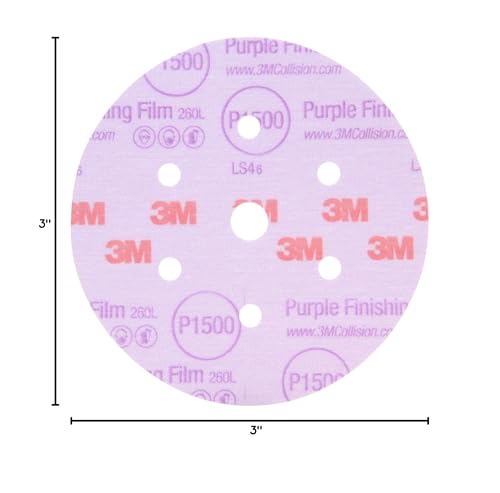 Image of 3M 30366-50PK Hookit 3 inch Purple Finishing Film Disc, (Pack of 50)
