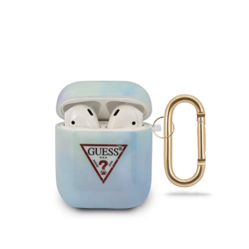 Guess GUACA2TPUMCGC02 Tie & Dye Collection Housse protège la Station d'accueil pour écouteurs sans Fil AirPods Bleu
