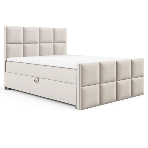 Best For Home - Trinity K-2 Lux Box springbett | Box springbett mit Bettkasten | Boxspringbett mit Matratze und Topper | Polsterbett 140x200 | Boxspringbett 140x200 | mit Lieferung und Aufbauservice