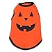 The Worthy Dog Screen Print Graphic Pumpkin Dog Tee, Soft Cotton Tank T-Shirt For Dogs, Breathable Summer Outfit, Fits Large Size Dogs, Orange
