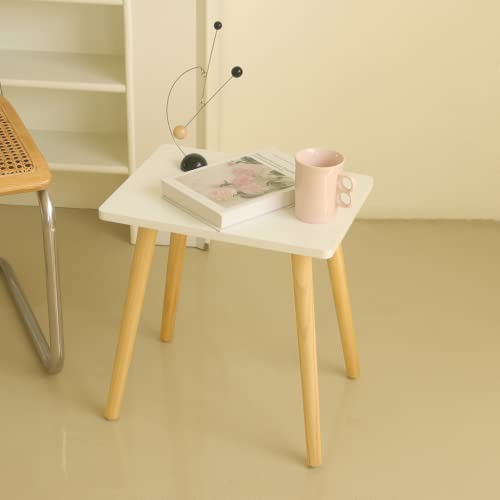 Awasen Side Table, Small End Accent Table For Living Room Bedroom Office Small Spaces, Modern White Side Table Nightstand With Solid Wood, Easy Assembly, (White) #TOP5