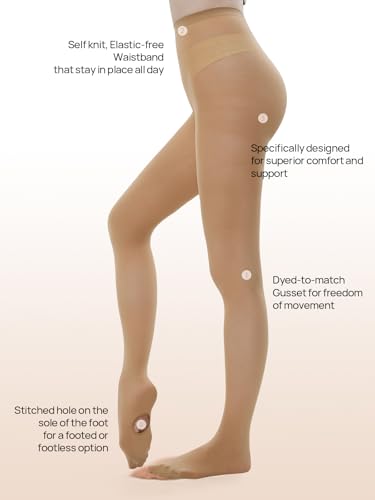 Image of MANZI Dance Tights for Women Solid Color Ballet Tights Comfortable Convertible Opaque Tights Pack of 3