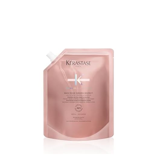 Kérastase Shampoo für strapaziertes oder geschädigtes und coloriertes Haar, Pflegendes Haarbad, Bain Riche Chroma Respect, Chroma Absolu, Nachfüllpackung, 500 ml