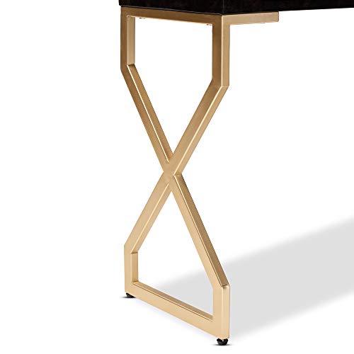 Baxton Studio Console Tables, One Size, Dark Brown/Gold #TOP7