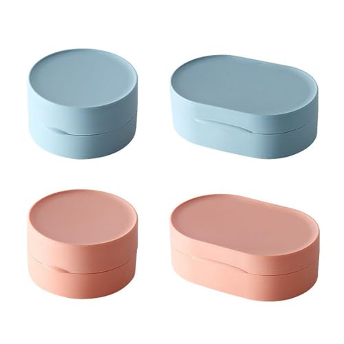 OVDGWC Boîte À Savon en 4 Parties, Boîte De Savon Simple Créative, Boîte À Mémoire Multifonctionnelle, Petits Conteneurs De Savon, Boîte À Savon De Voyage Confortable, Boîte À Savon en Plastique