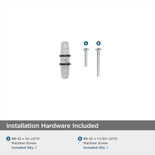 Image of Amerock | Cabinet Knob | Marble White /Oil-Rubbed Bronze | 2-1 /2 inch (64 mm) Length | Carrione | 1 Pack | Drawer Knob | Cabinet Hardware
