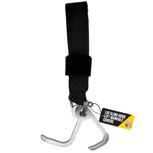 T&T Tools Lid Sling Hook - Manhole Cover Lifting Hook Tool, Short & Long