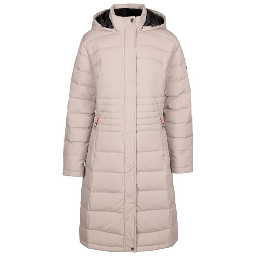 Image of Trespass Women's Down Jacket Fleece Hood Long Length Bitsy - Furry Fleece Lined Hood and Collar, 2 Concealed Zip Pockets,Woven, Powerfill 421
