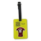 UNIGIFT Gorgie EH11 Club Gepäckanhänger, Motiv: Edinburgh Fan, Gelb, Fußballtrikot-Design, personalisierbar, personalisierbar