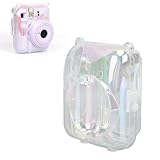 Yosoo Health Gear Camera Case Crystal Clear Case for Mini 12, Wear PC Transparent Color Camera Protective Carrying Case with Adjustable Shoulder Strap