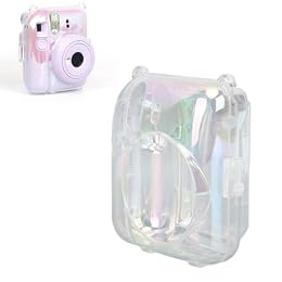 Yosoo Health Gear Camera Case Crystal Clear Case for Mini 12, Wear PC Transparent Color Camera Protective Carrying Case with Adjustable Shoulder Strap