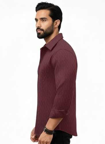 Image of Amazon Brand - INKAST Men's Regular Fit Button Down Dress Shirts Textured Long Sleeve Casual Hawaiian Shirt