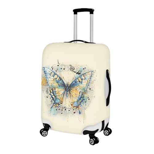 Butterflies And Notes Travel Luggage Cover Protector Washable Elastic Suitcase Cover Luggage Protective Cover for 18-32 Inch Luggage Covers for Luggage Luggage Cover for Suitcase-XL2