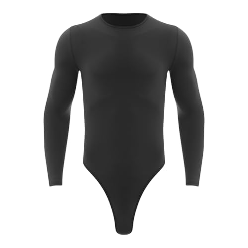 TiaoBug Herren Body Langarm Shirt Unterhemd mit Slip Sport Fitness Jumpsuit Overall Kurz Einteiler Unterwäsche Basic Einfarbig Gym Outfits Schwarz XL TiaoBug Herren Body Langarm Shirt Unterhemd mit Slip Sport Fitness Jumpsuit Overall Kurz Einteiler Unterwäsche Basic Einfarbig Gym Outfits Schwarz XL