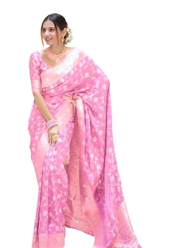 Image of Yashika Women's Pure Kanjivaram Silk Saree Soft Banarasi Style Wedding With Blouse Piece | Saree For Women | New Sari